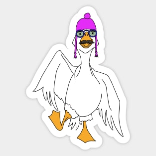 Dancing Goose Cartoon Sticker